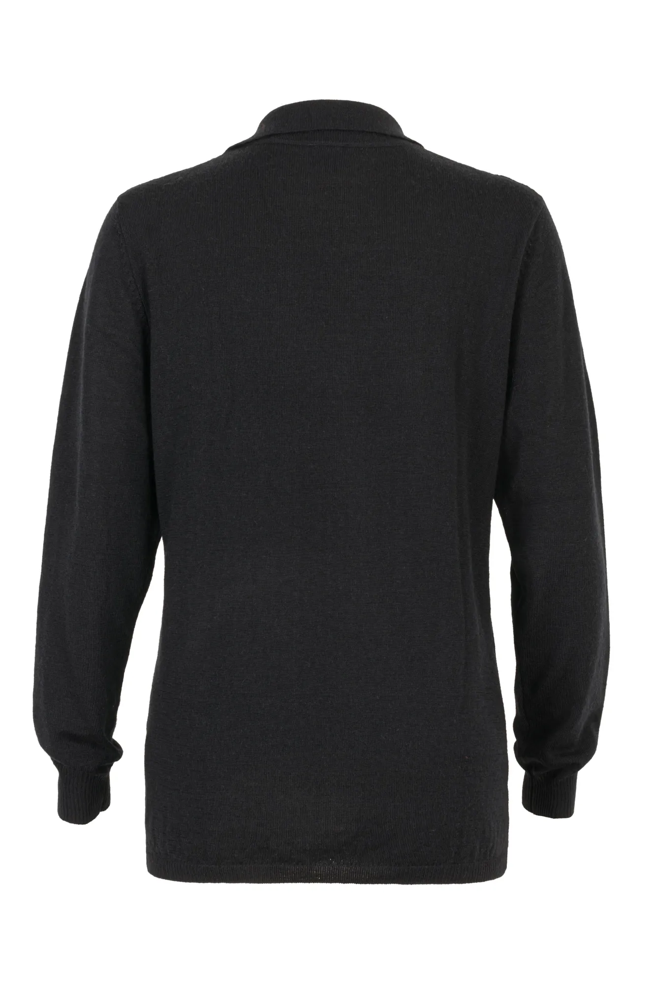 100% Merino Polo Jumper | BLACK | 0823ZZ