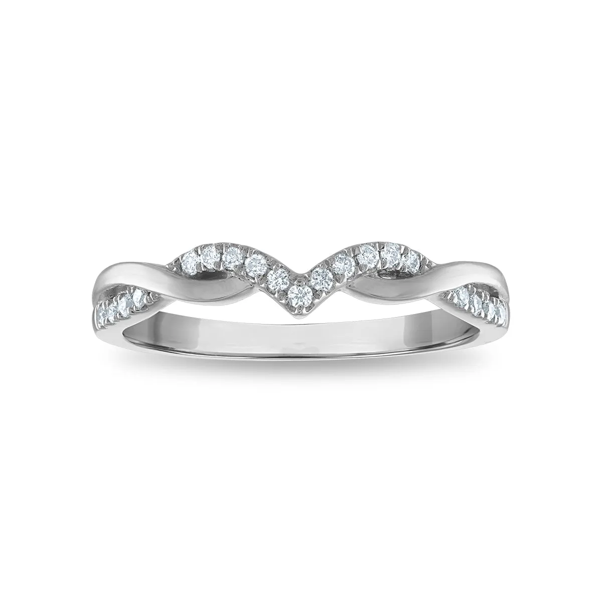 1/10 CTW Diamond Anniversary Twist Ring in 10KT White Gold