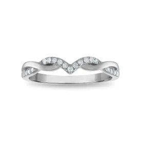 1/10 CTW Diamond Anniversary Twist Ring in 10KT White Gold