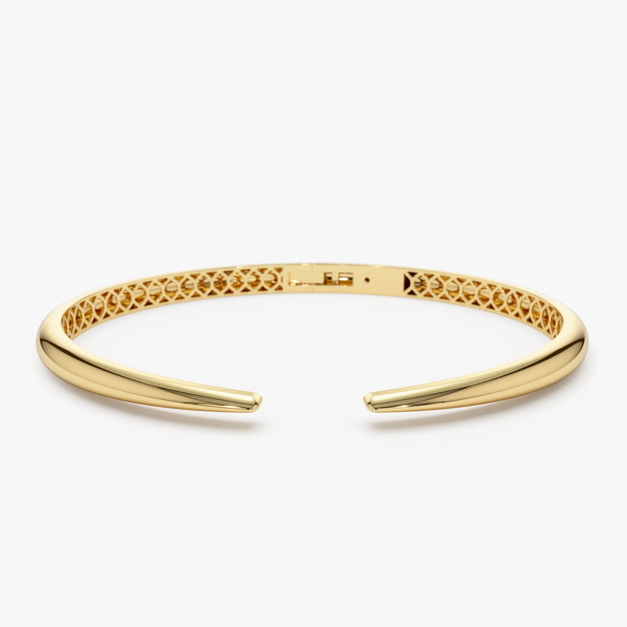 14k Gold Claw Cuff Bangle Bracelet