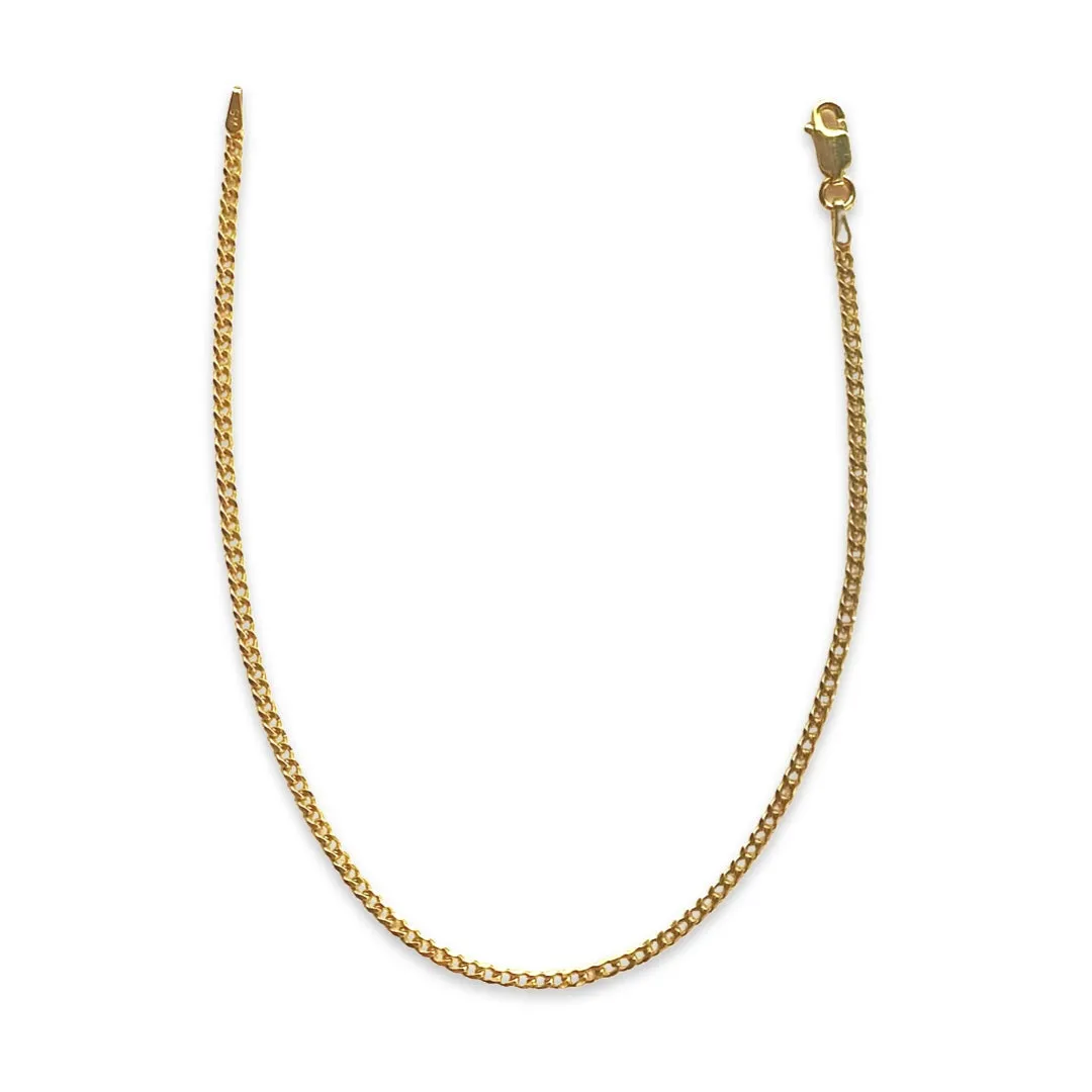 1.8mm Cuban Chain Anklet