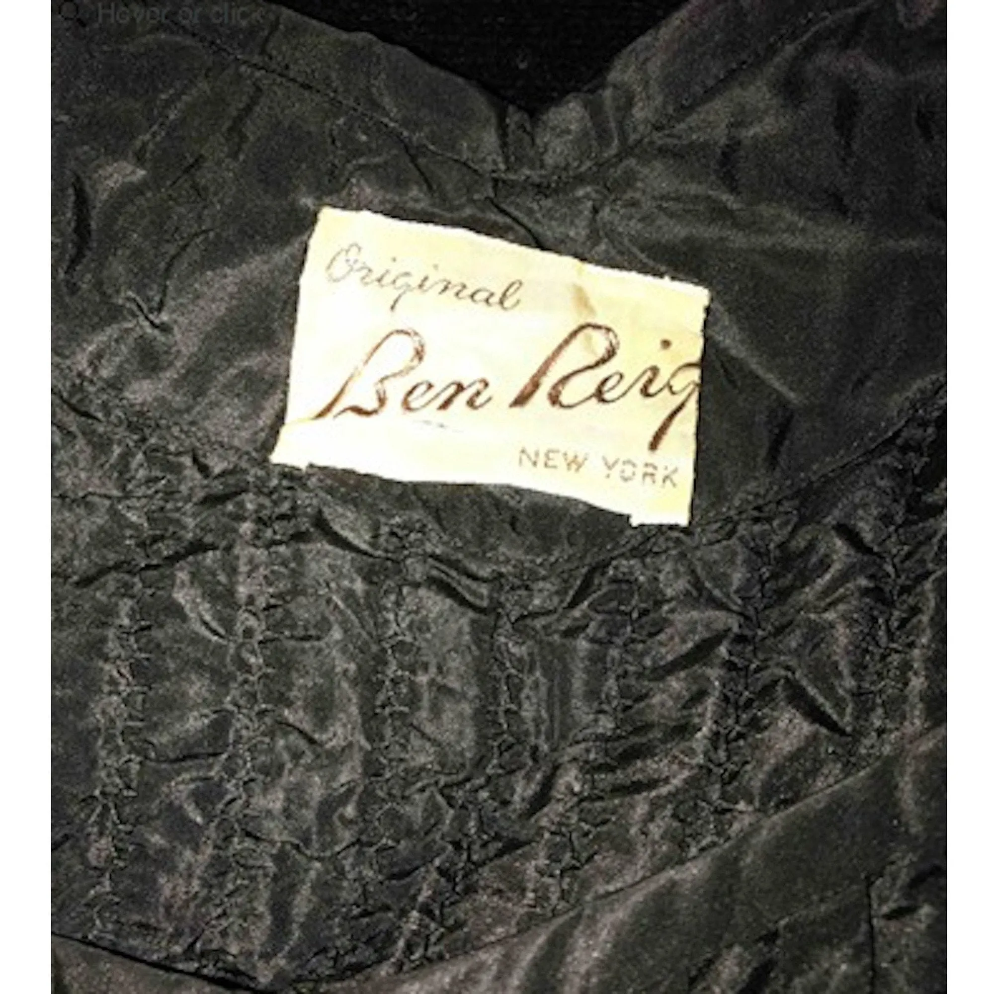 1950s Ben Reig Black Silk Ribbon Dress