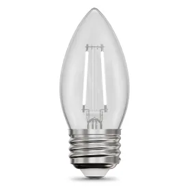 3.3W (40W Equivalent) Daylight White (5000K) B10 (E26 Base) Torpedo Tip Exposed White Filament LED Bulb (2-Pack)