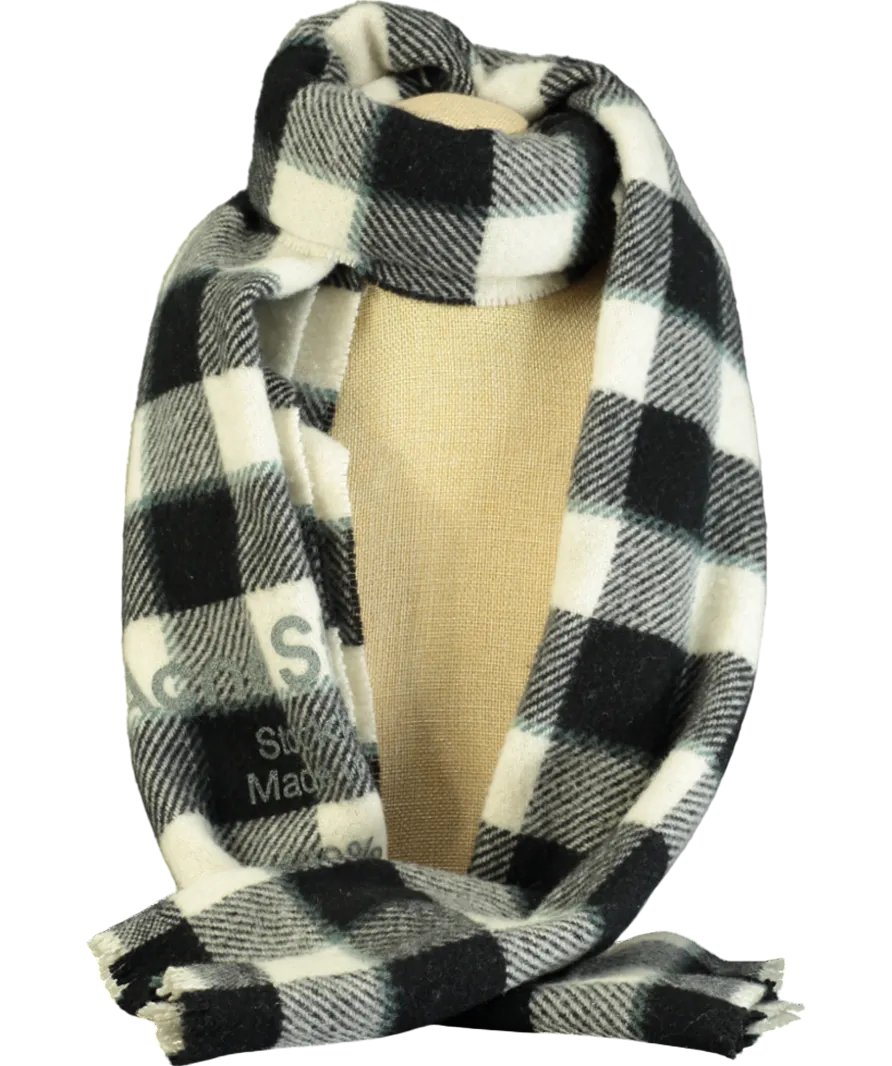 Acne Studios Black Cassiar Checked-print Wool Scarf