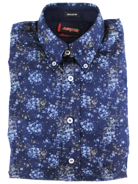 AERO Navy Patterned L/S Shirt