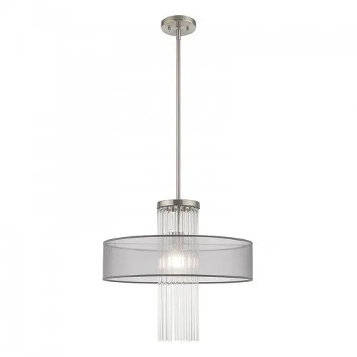 ALEXIS 1 LIGHT PENDANT CHANDELIER, BRUSHED NICKEL