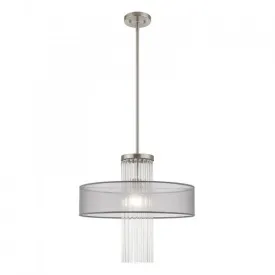 ALEXIS 1 LIGHT PENDANT CHANDELIER, BRUSHED NICKEL