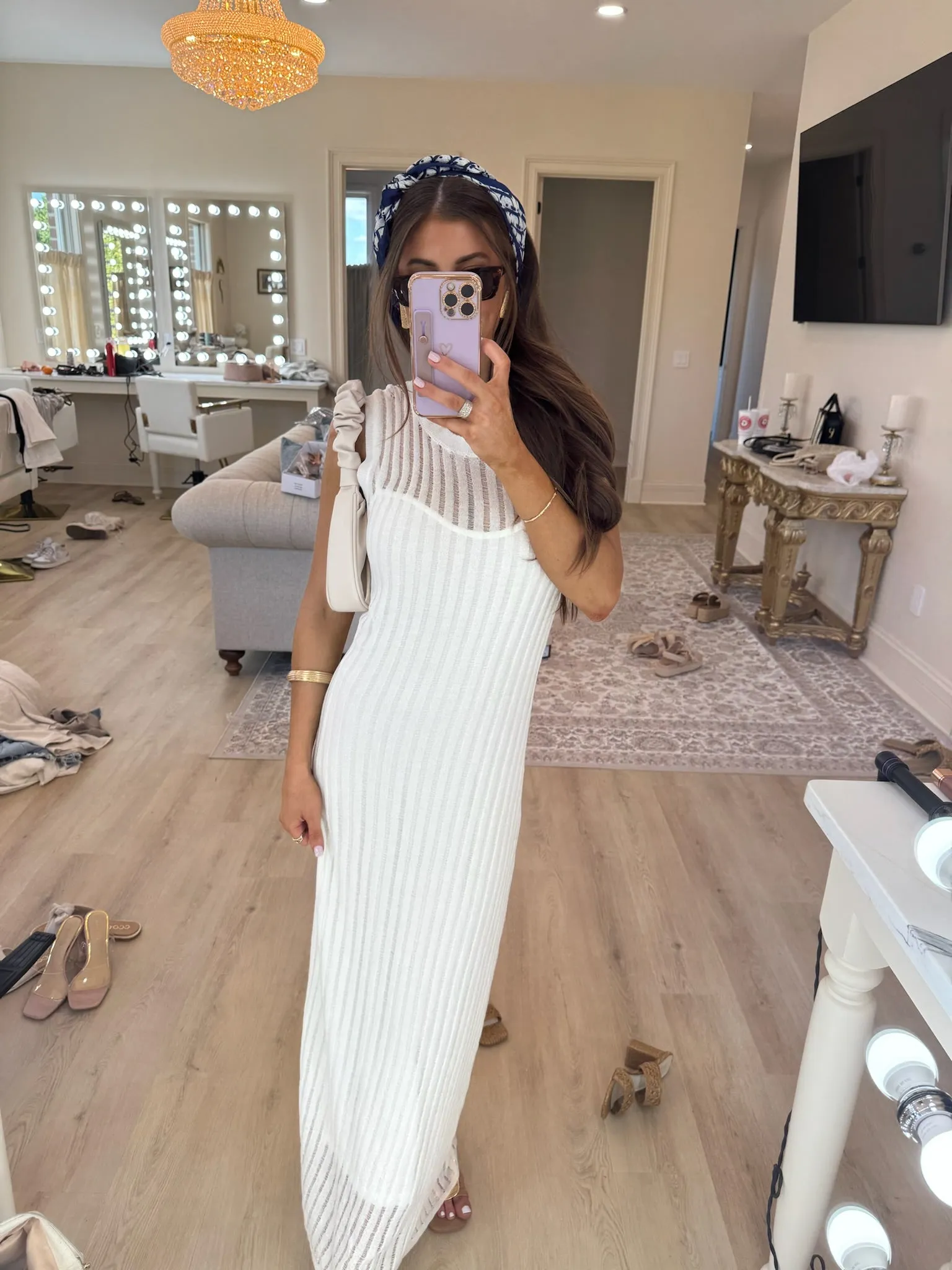 Angie Column Dress- Off White