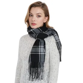 Anna-Kaci Classic Plaid Winter Scarf Cashmere Feel Checked Fringe Wrap Shawls for Women