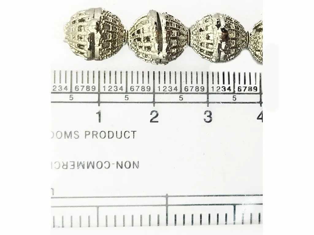 Antique Silver Cylindrical Polished Brass Beads