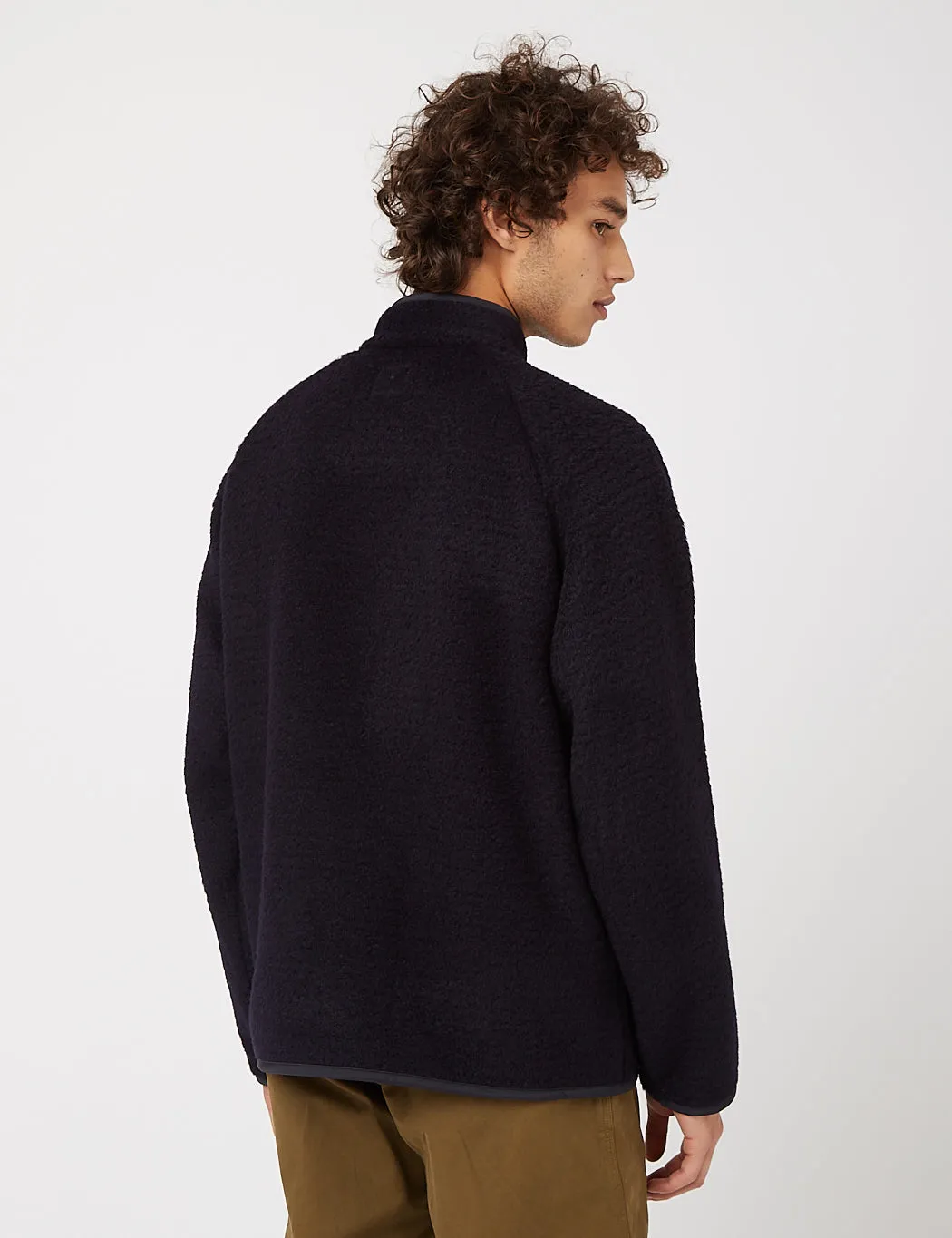 Arpenteur Contour Fleece Jacket (Wool/Mohair) - Navy Blue