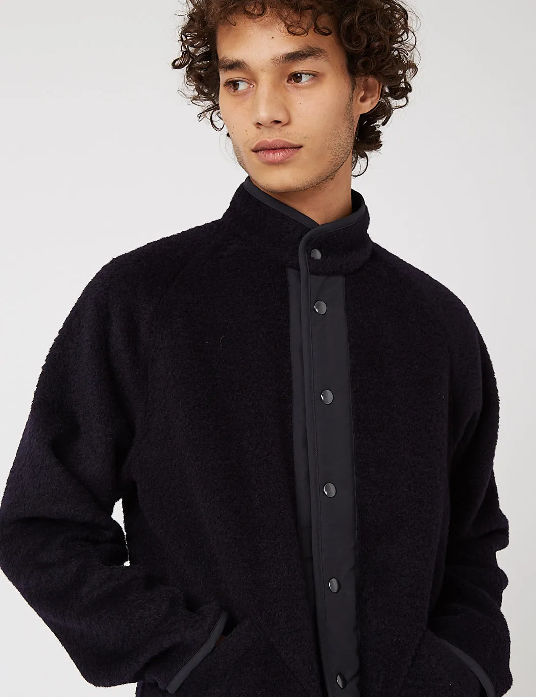 Arpenteur Contour Fleece Jacket (Wool/Mohair) - Navy Blue