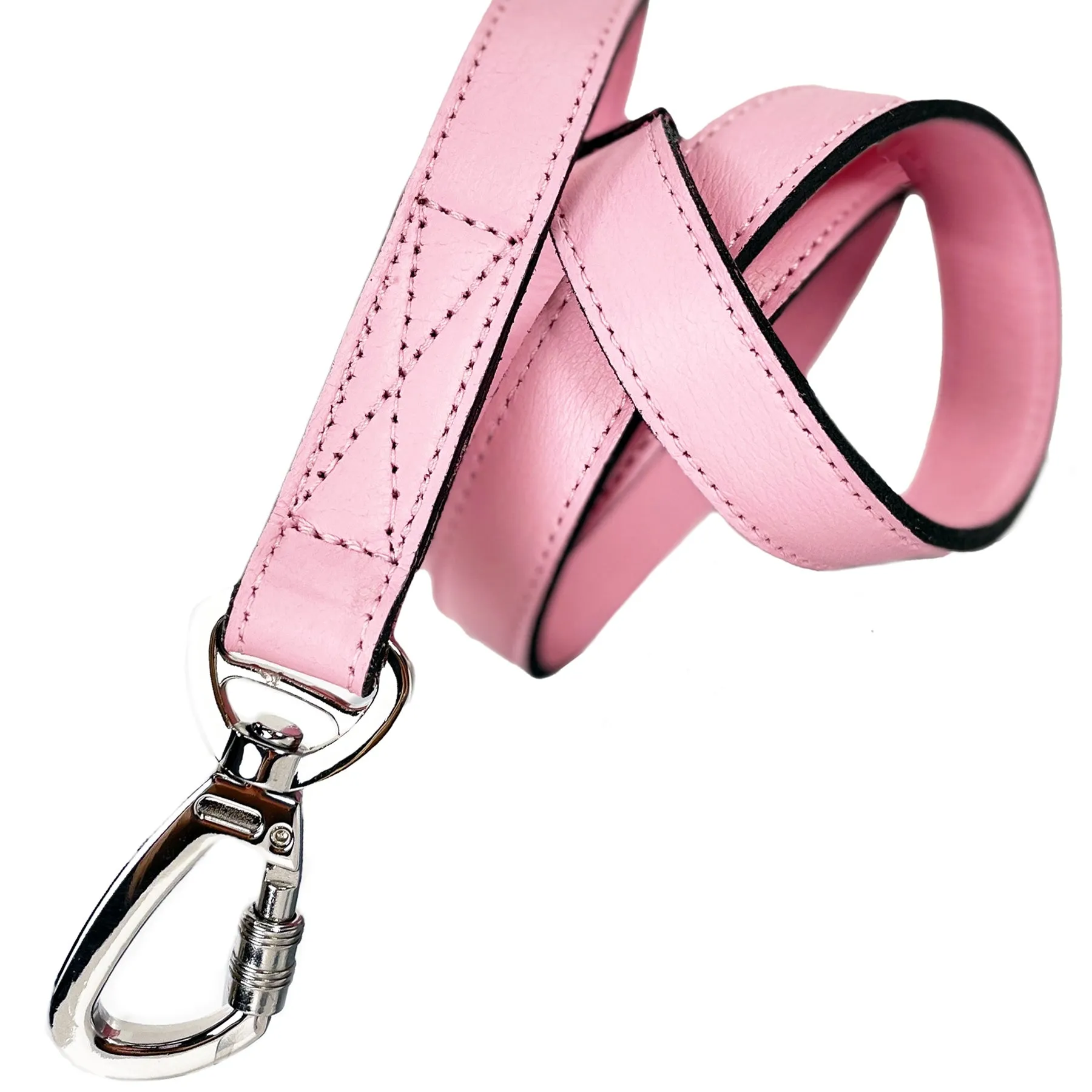 Art Deco Dog Leash in Sweet Pink & Nickel