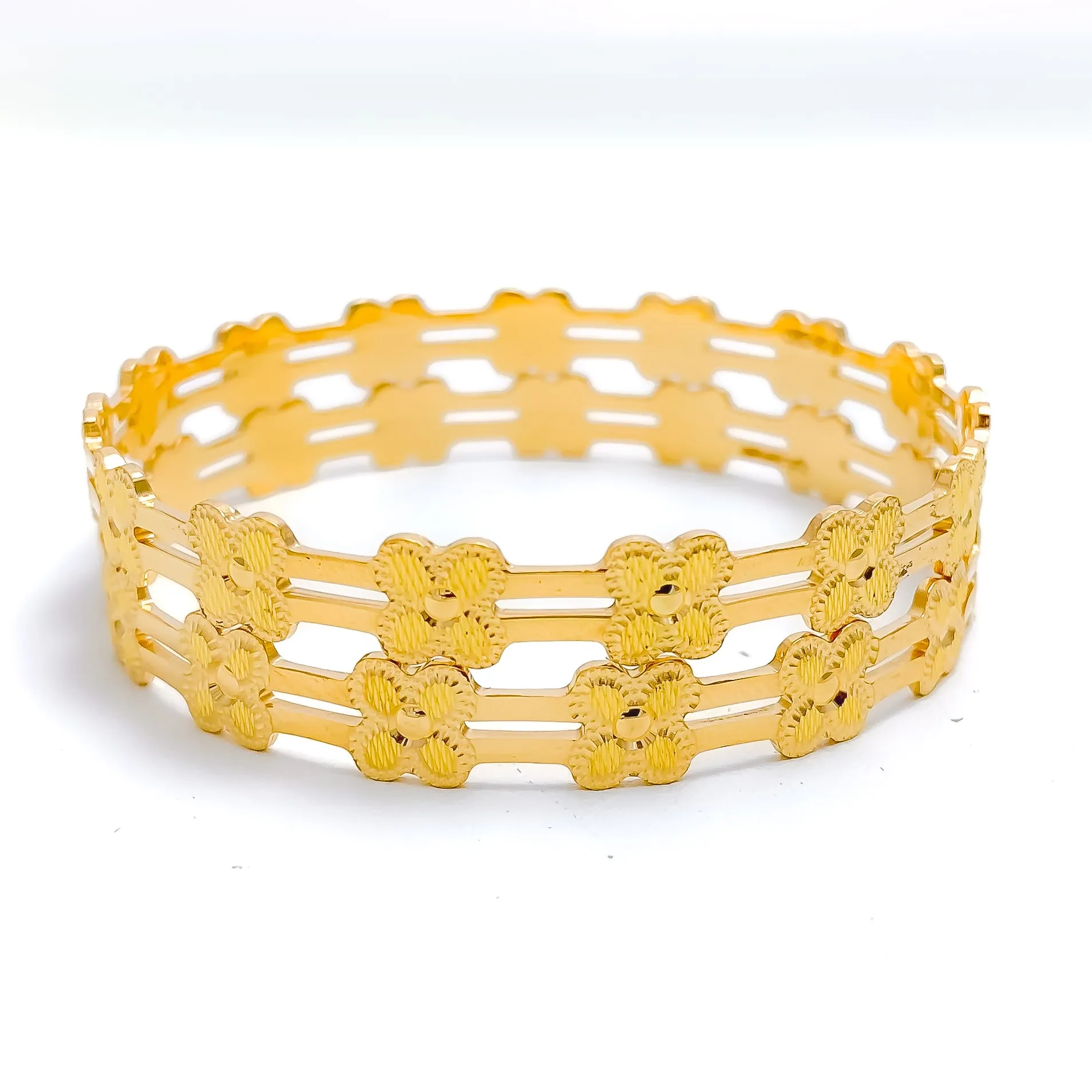 Attractive Textured Flower Bangles