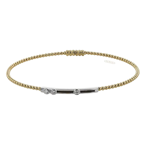 Beaded Bangle in 18k Gold with Diamonds