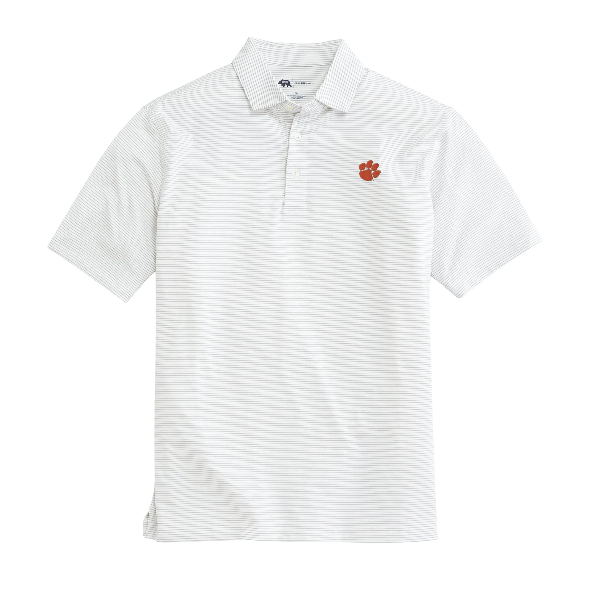 Birdie Stripe Clemson Paw Polo