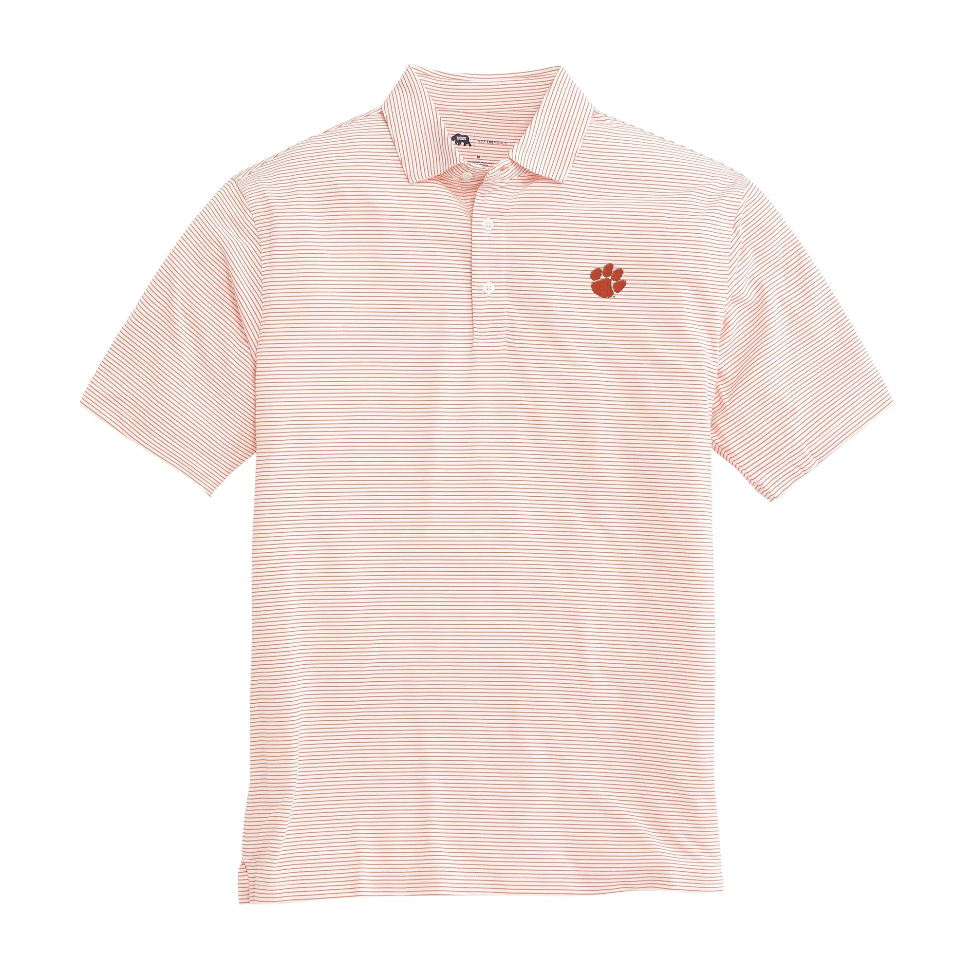 Birdie Stripe Clemson Paw Polo