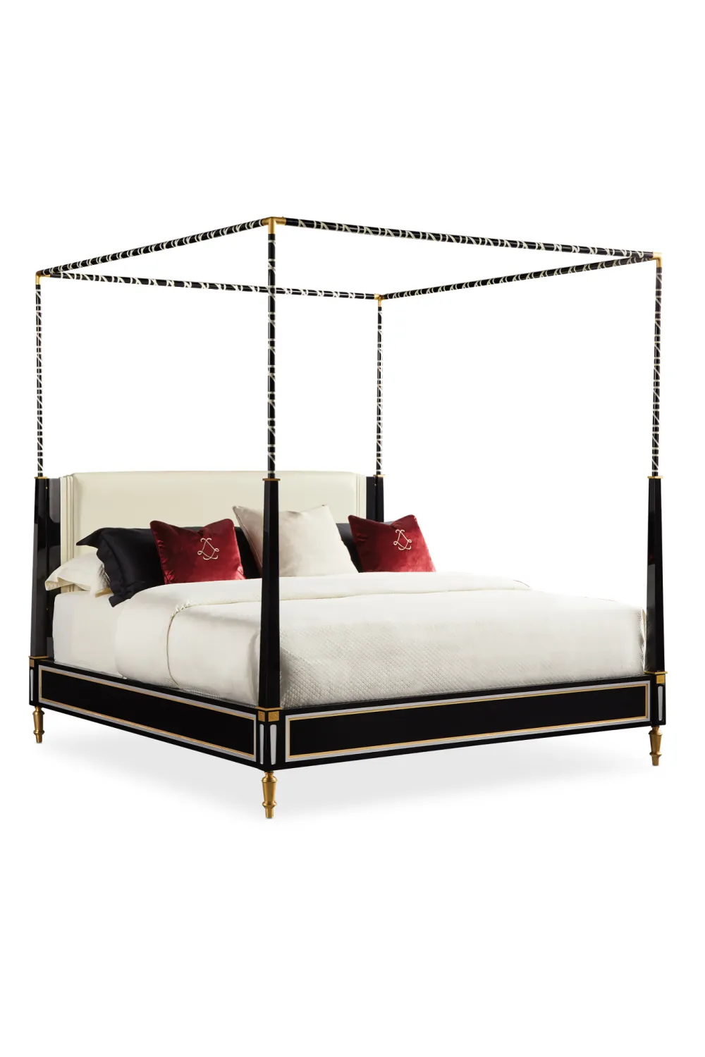 Black Leather Canopy Bed | Caracole The Couturier