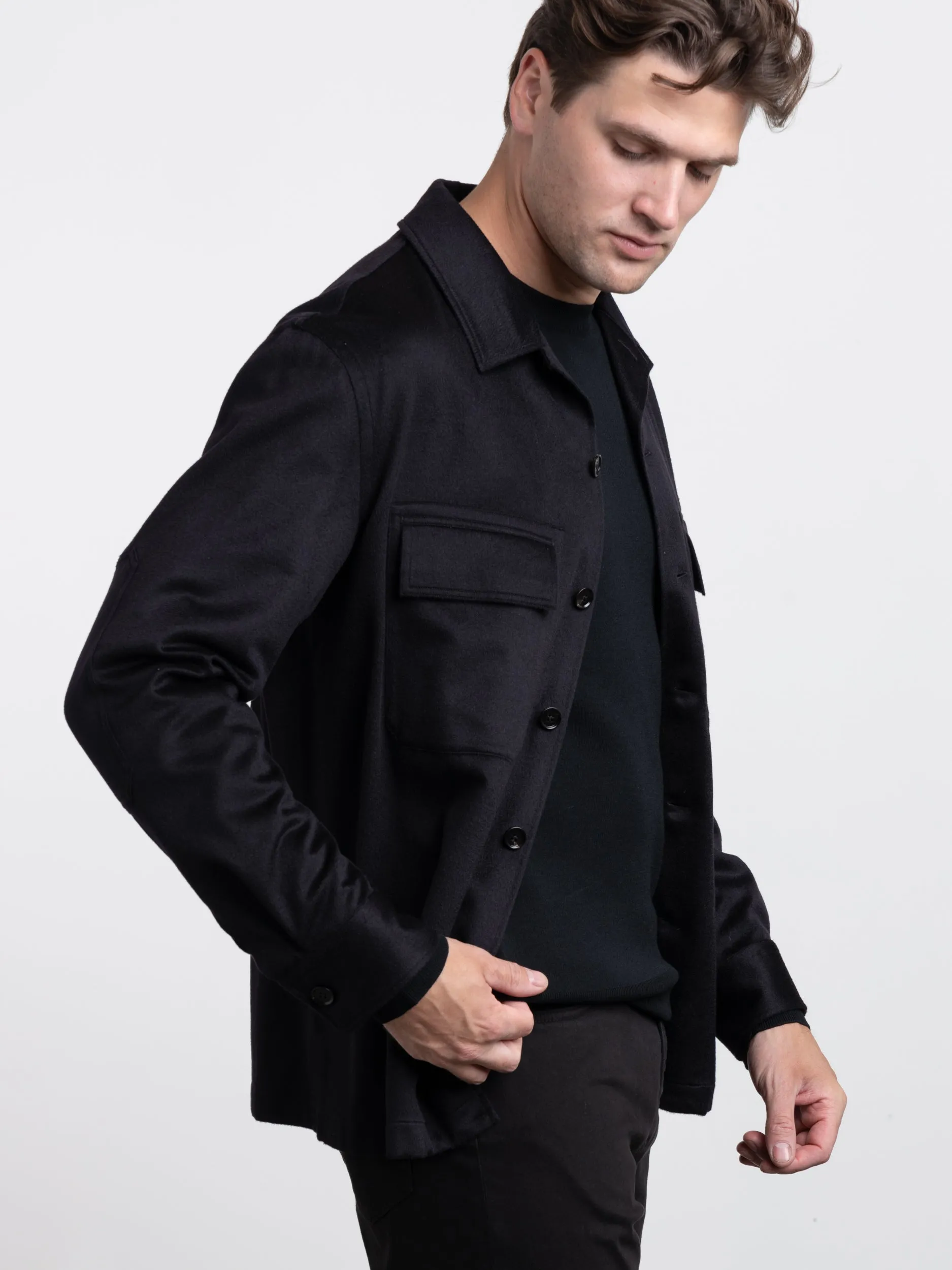 Black Oasi Cashmere Alba Overshirt