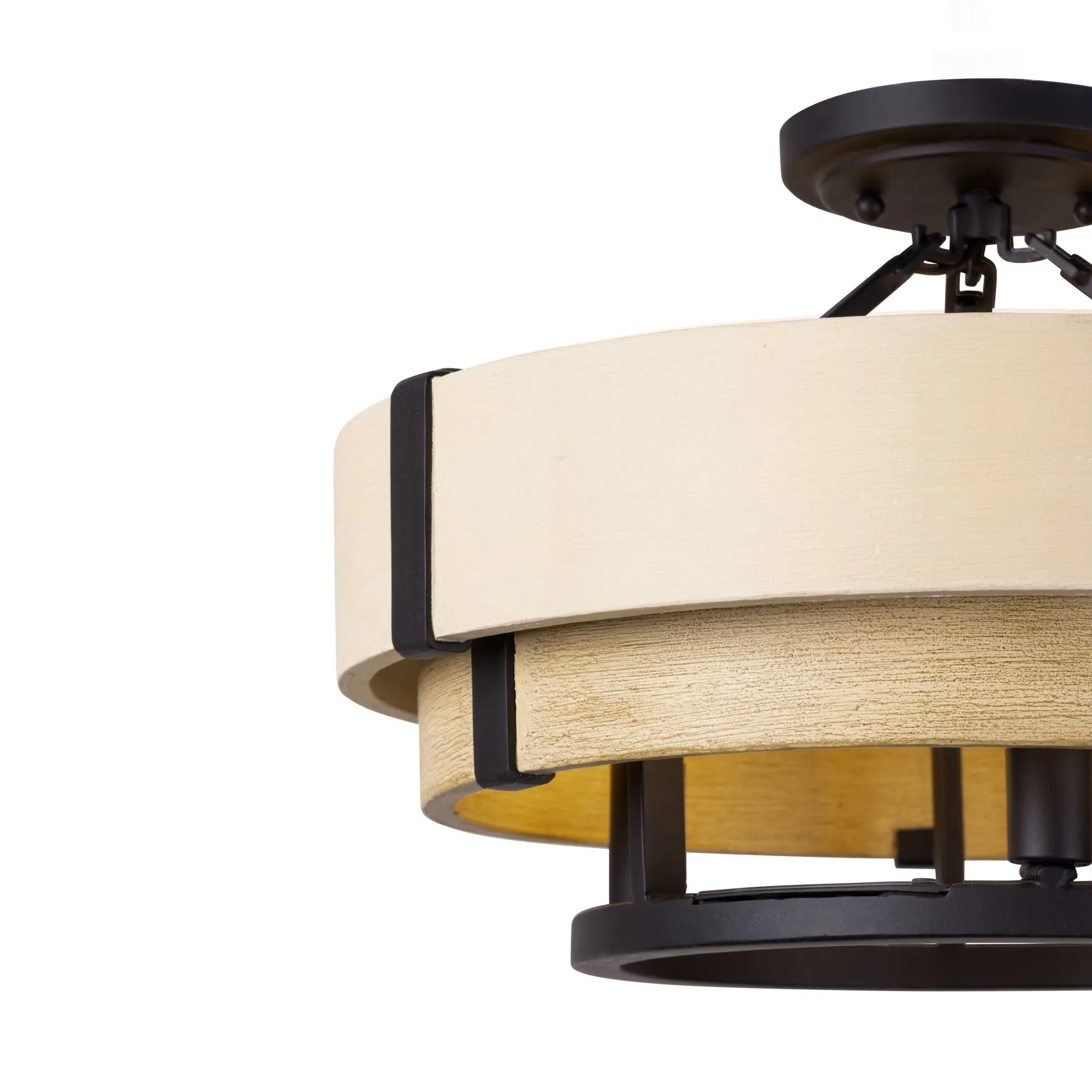 Blonde Moment 389S03MBHN 3-Light Ceiling Light - Matte Black/Honey/Medium Oak