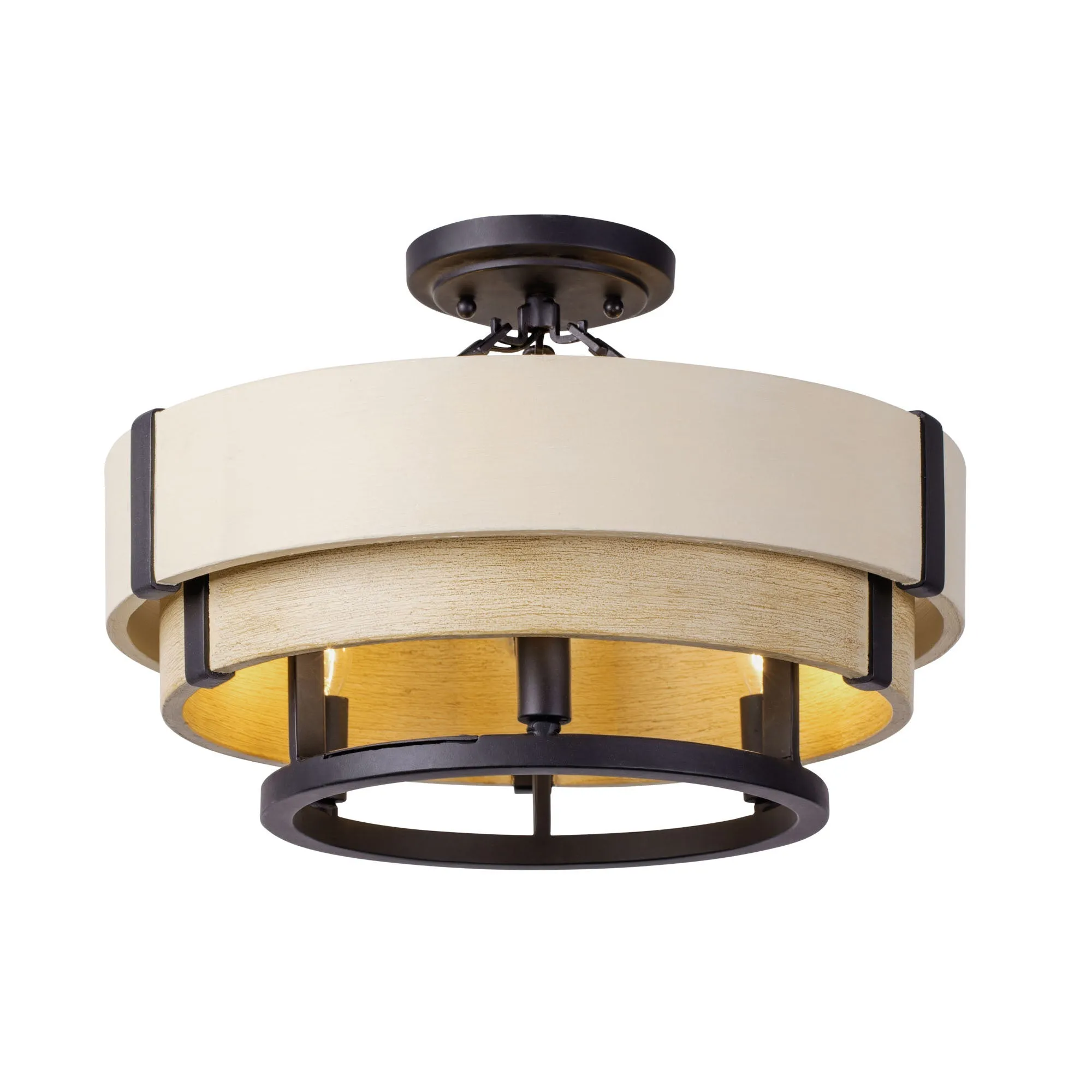 Blonde Moment 389S03MBHN 3-Light Ceiling Light - Matte Black/Honey/Medium Oak