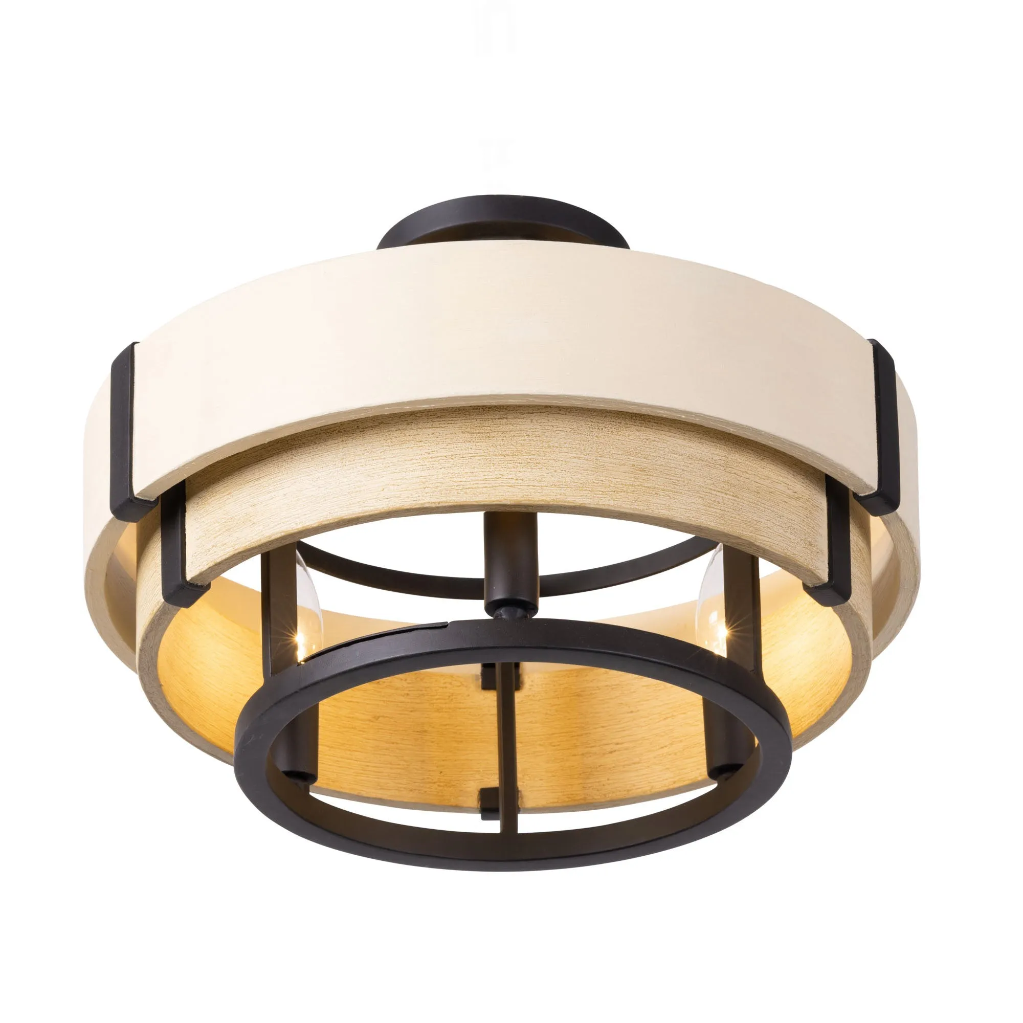 Blonde Moment 389S03MBHN 3-Light Ceiling Light - Matte Black/Honey/Medium Oak