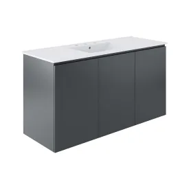 Bryn 48" Wall-Mount Bathroom Vanity By Modway - EEI-5780 - Gray White