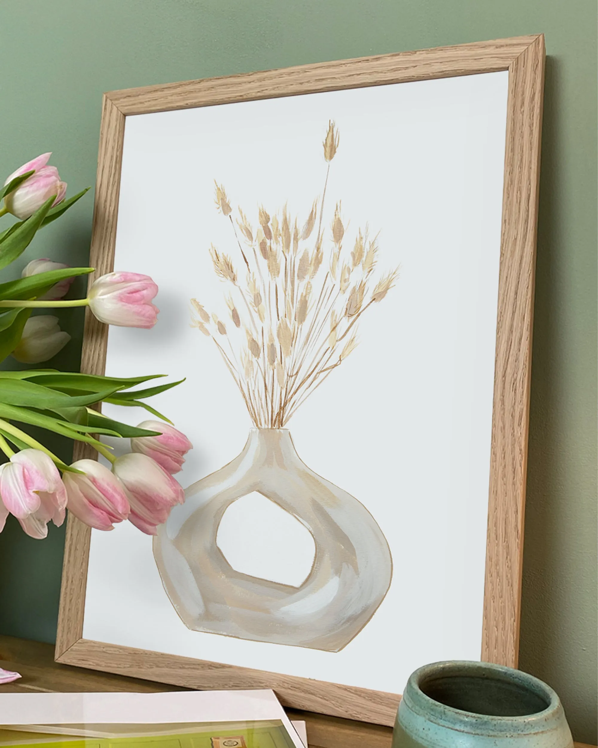 Bunny Tail Vase Wall Art Print - Plant Prints, Botanical Art Prints and Botanical Illustrations