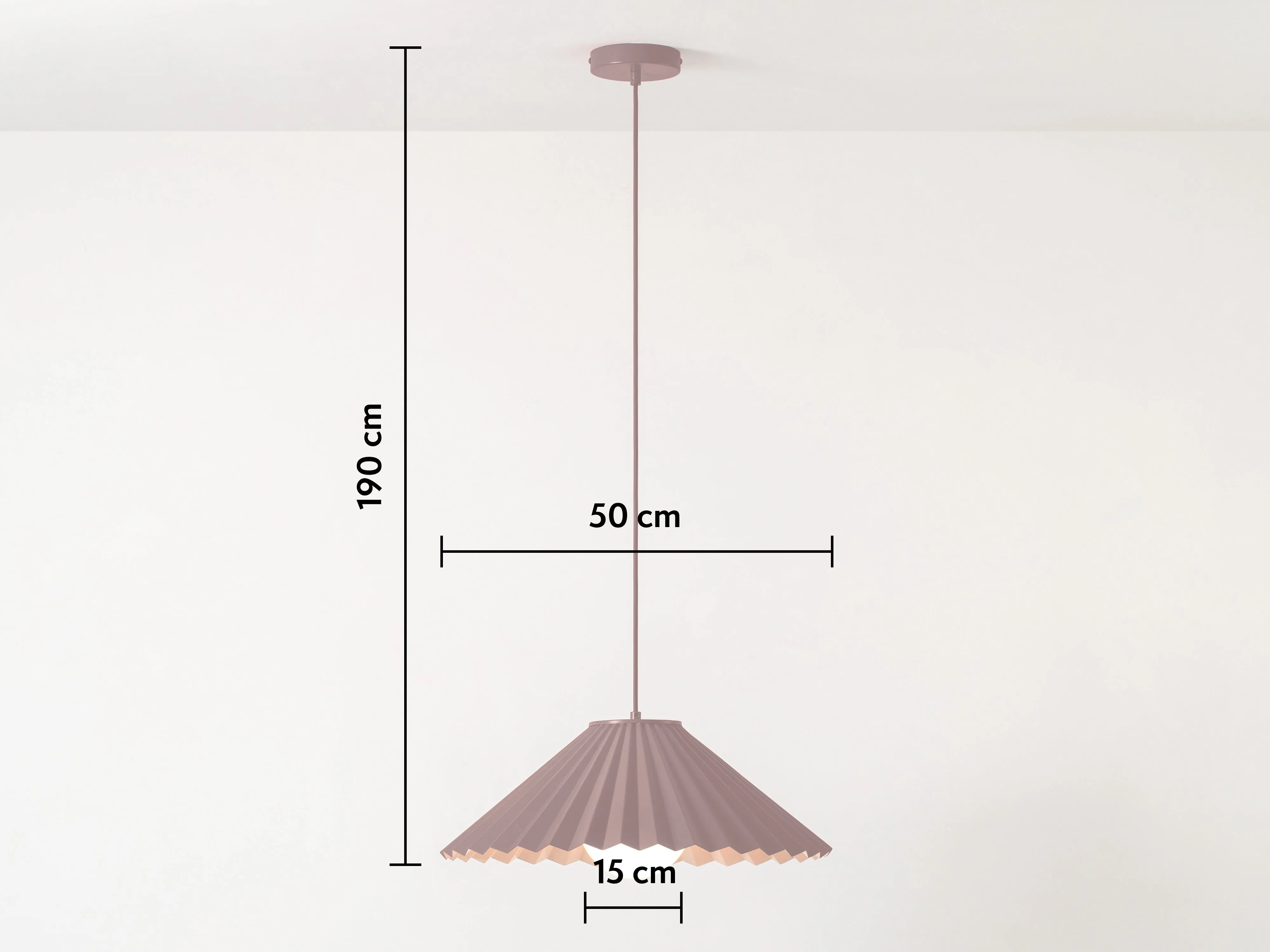 Burgundy large pleat ceiling pendant