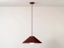 Burgundy large pleat ceiling pendant