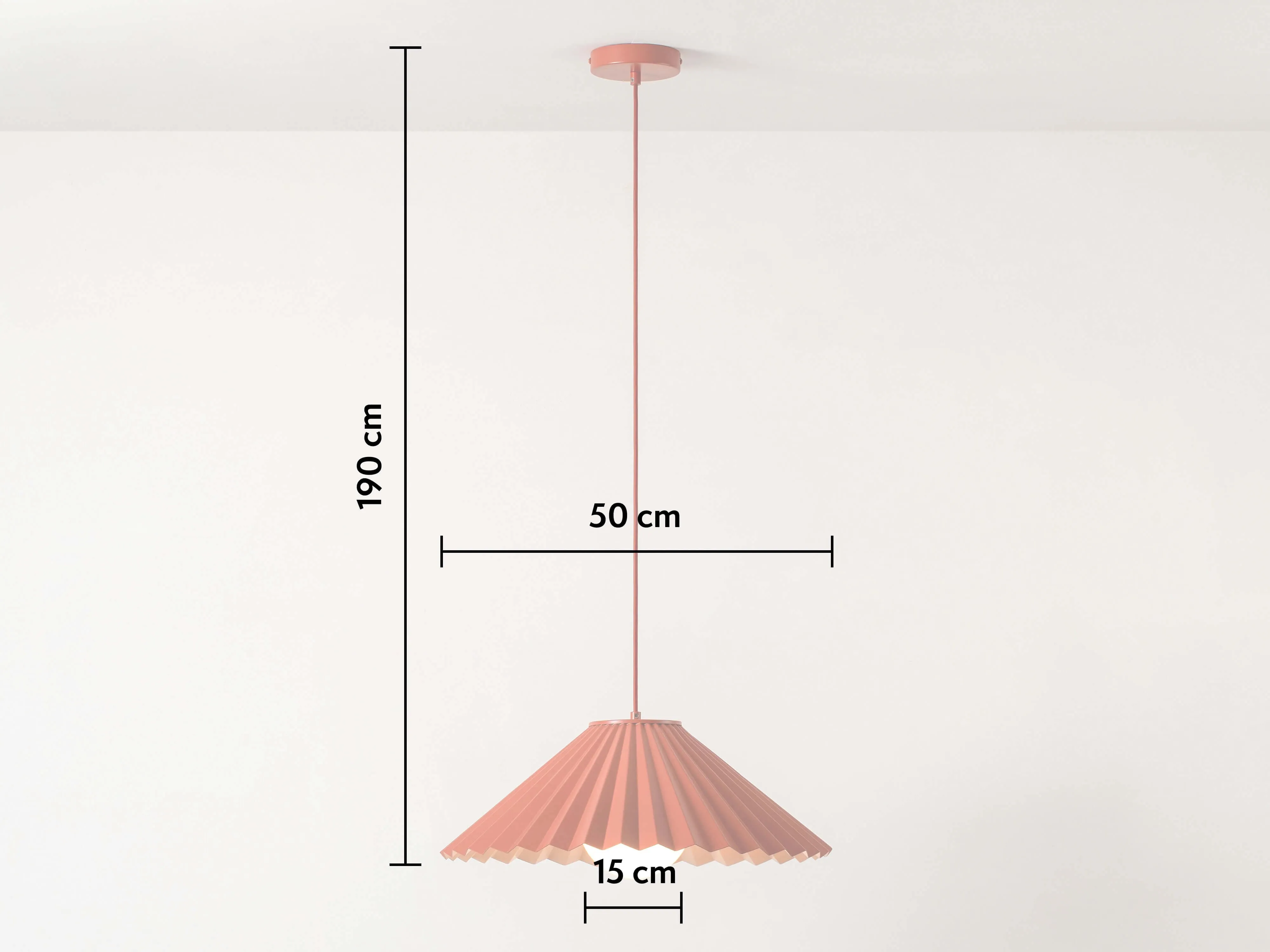 Burnt orange large pleat ceiling pendant