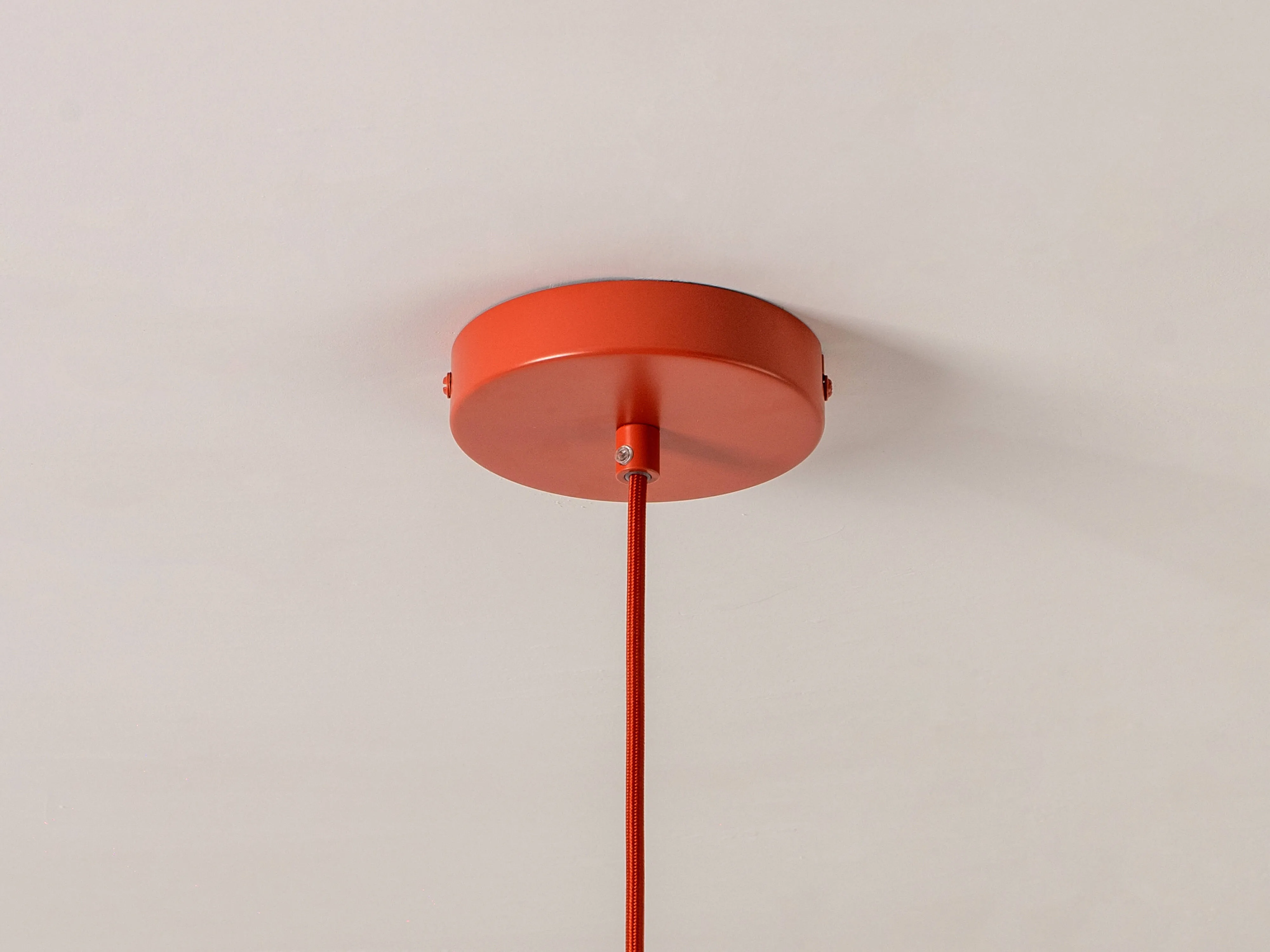 Burnt orange large pleat ceiling pendant