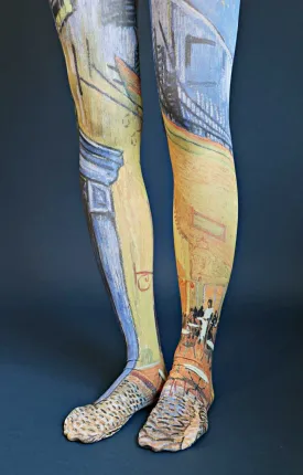 Cafe Terrace At Nights by VAN GOGH  By Van Gogh Printed Art Tights