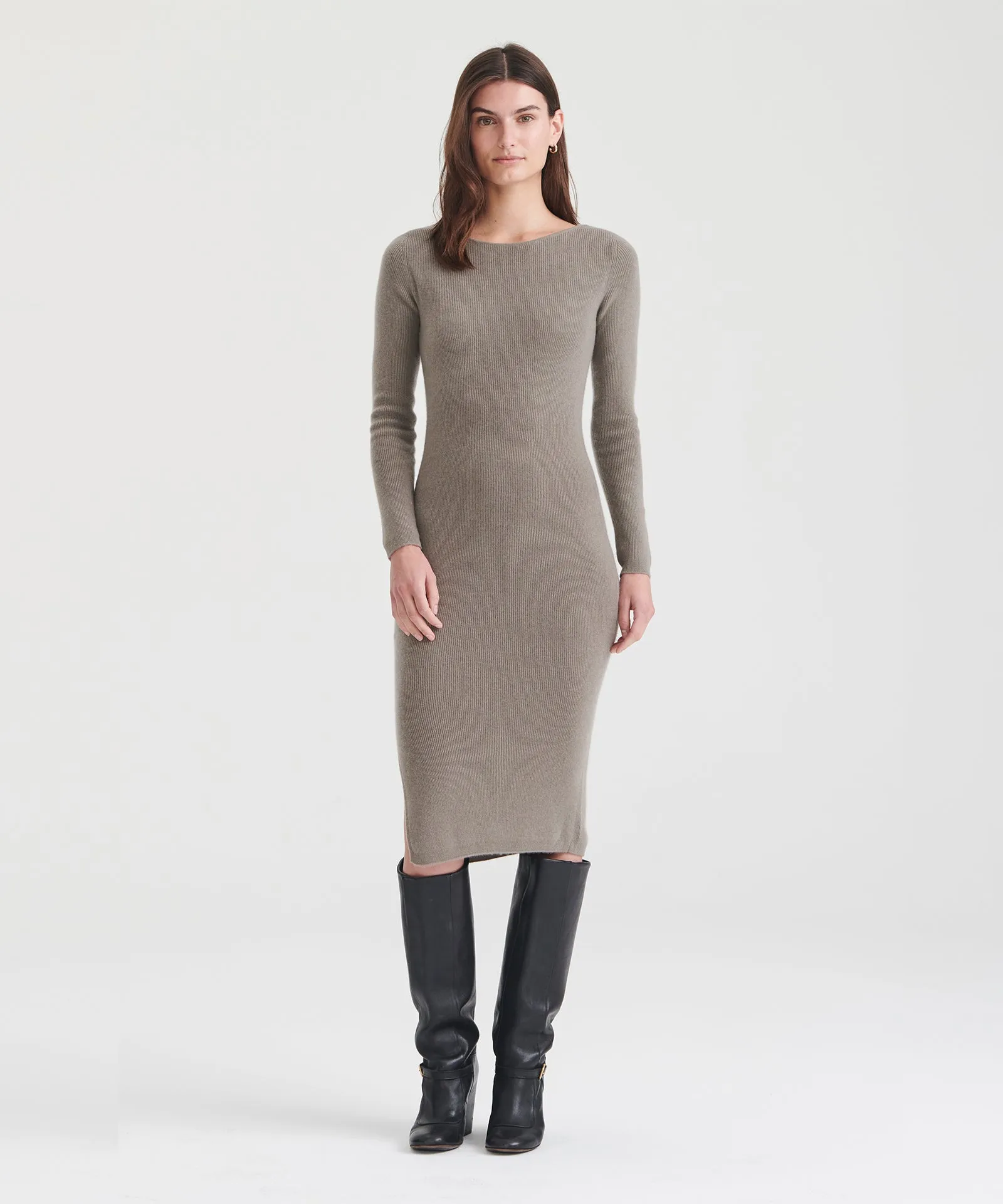 Cashmere Cut Out Reversible Midi Dress