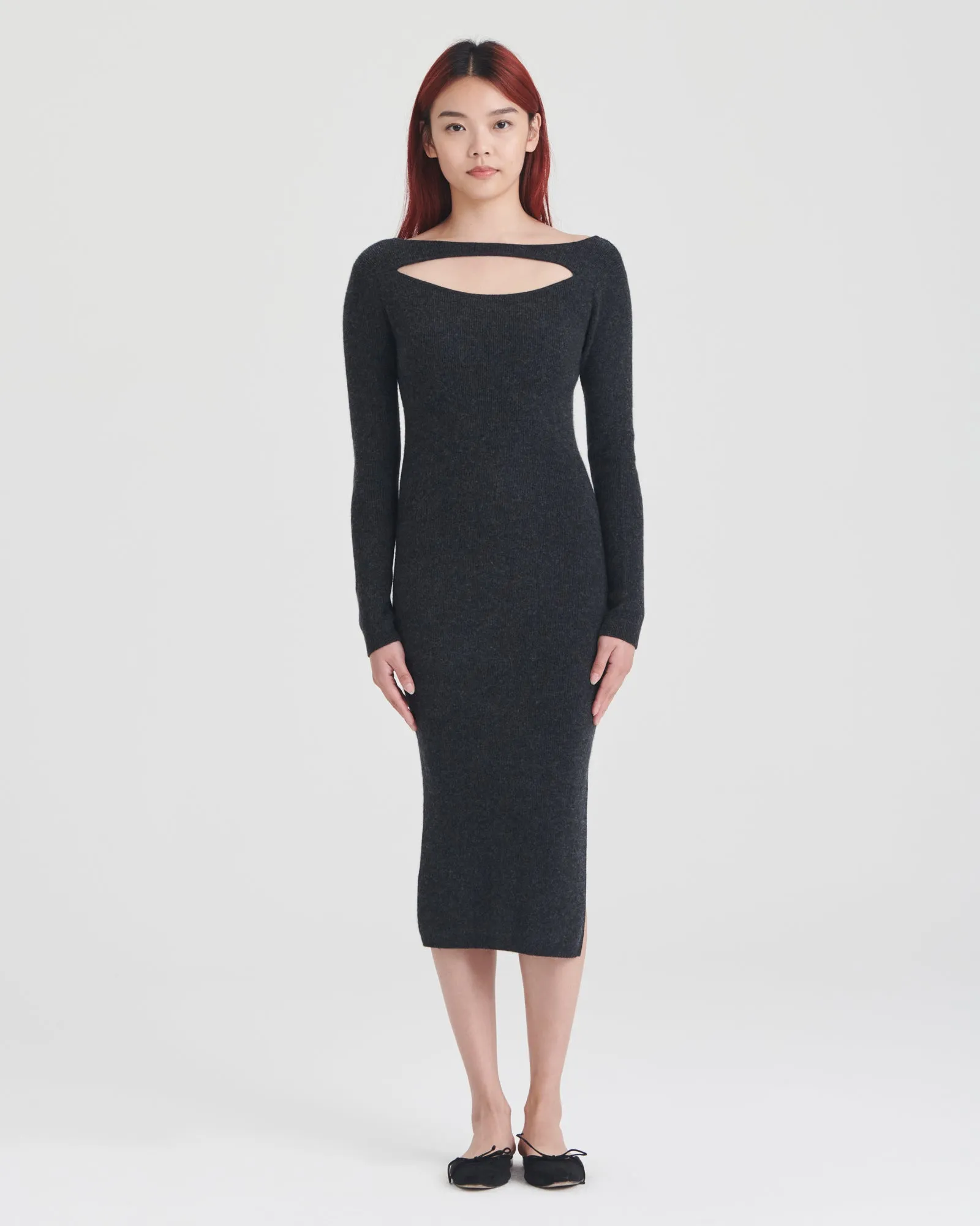 Cashmere Cut Out Reversible Midi Dress