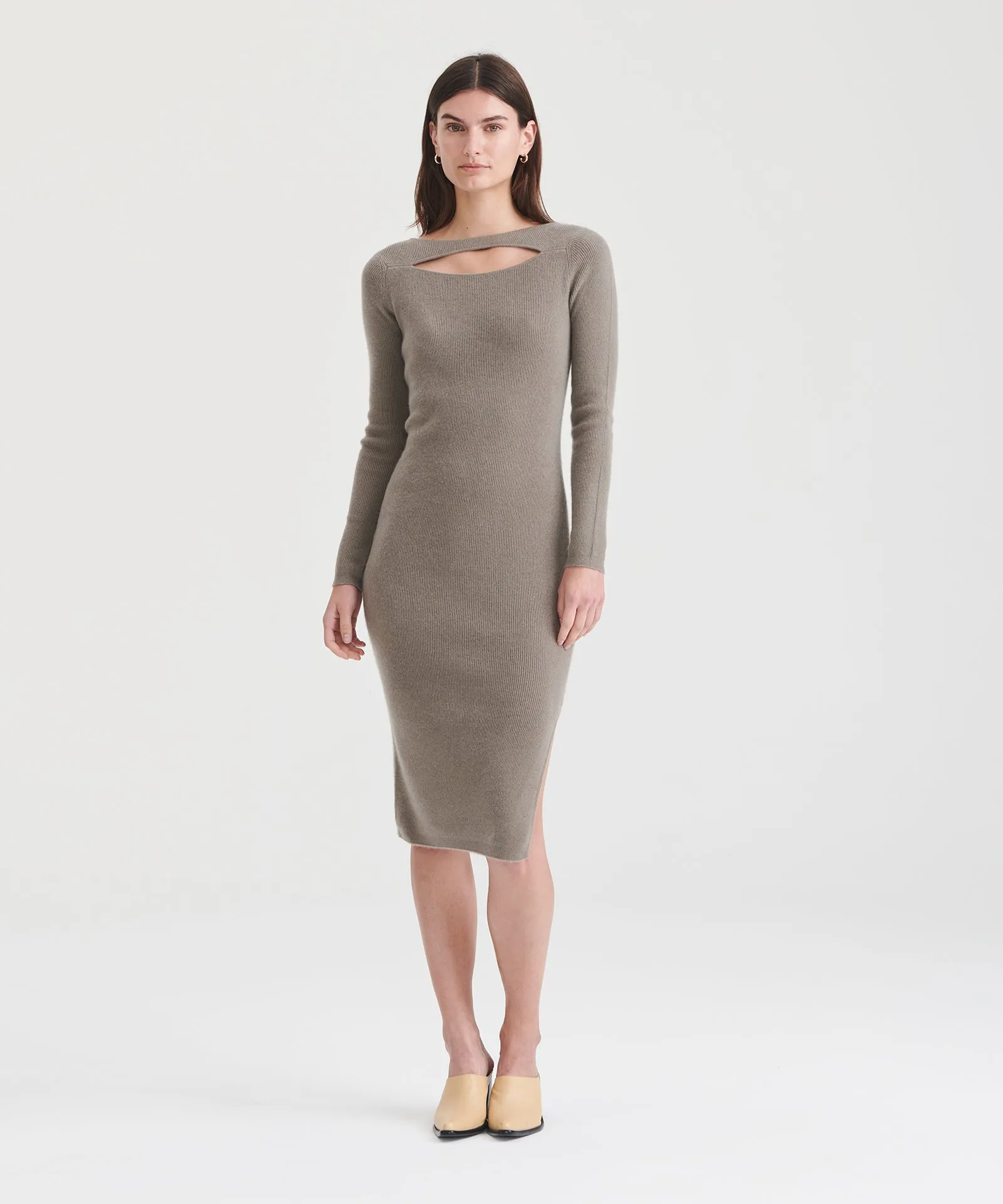 Cashmere Cut Out Reversible Midi Dress