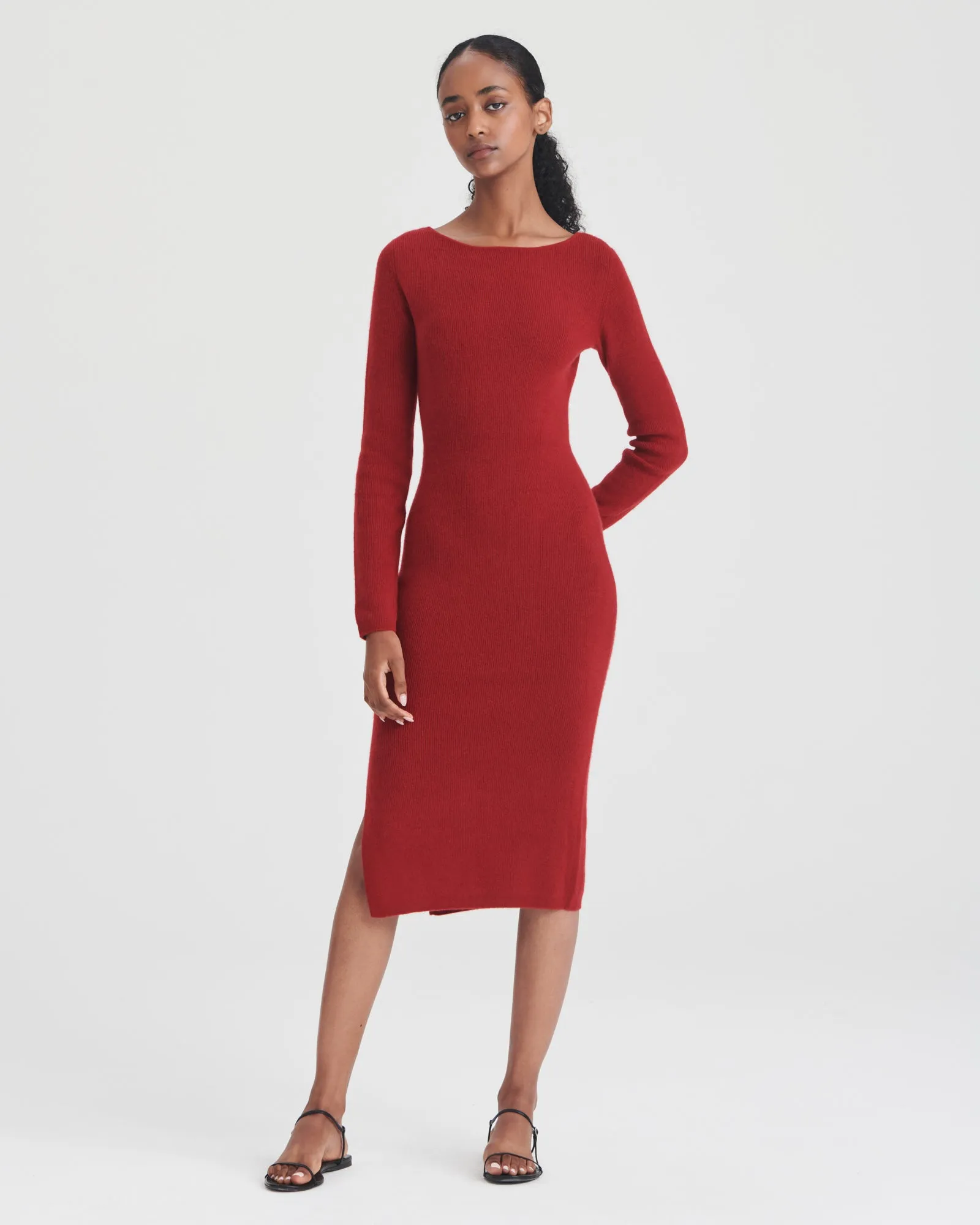 Cashmere Cut Out Reversible Midi Dress