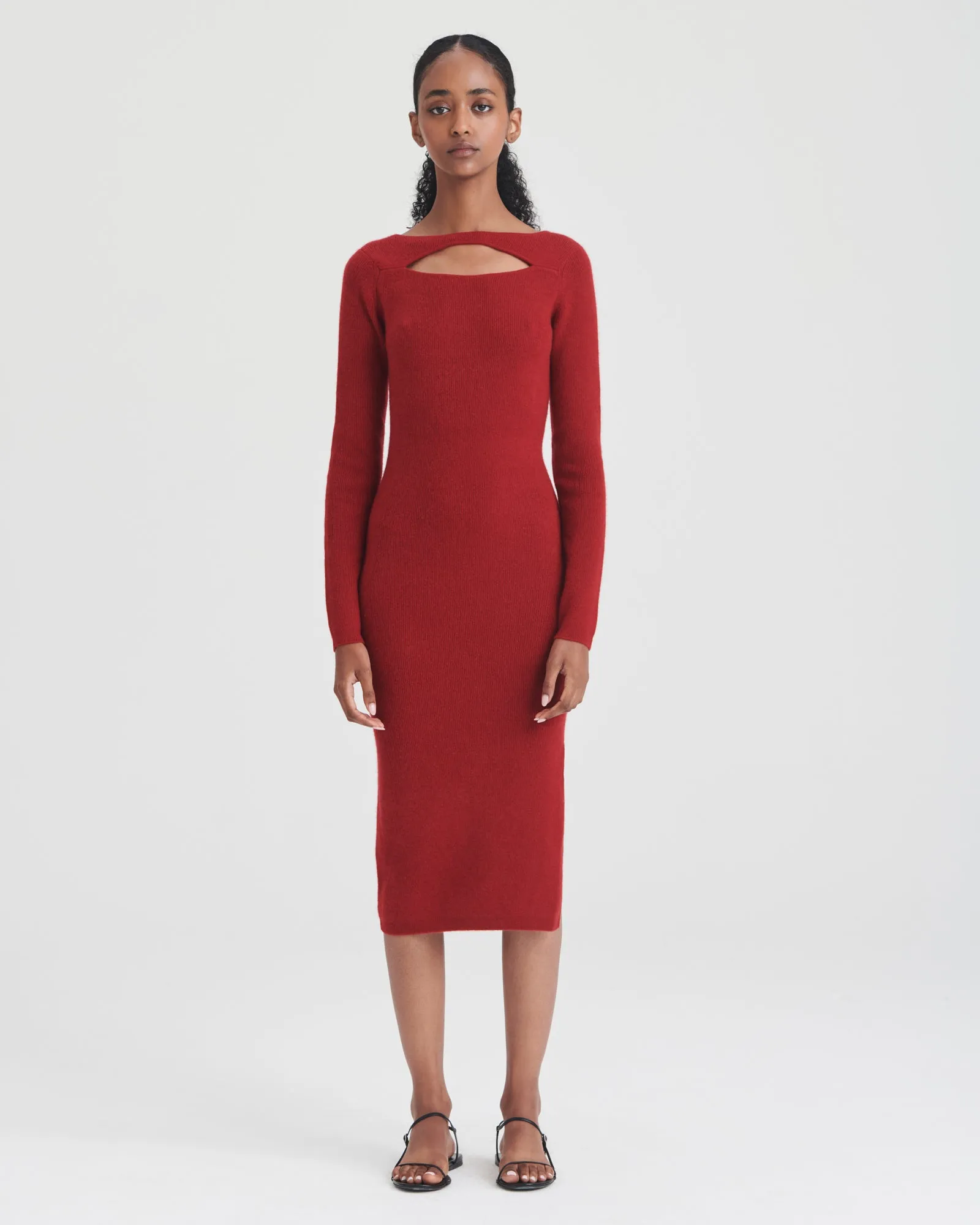 Cashmere Cut Out Reversible Midi Dress