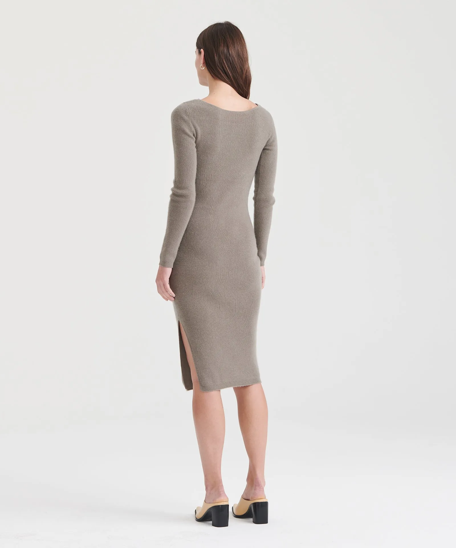 Cashmere Cut Out Reversible Midi Dress