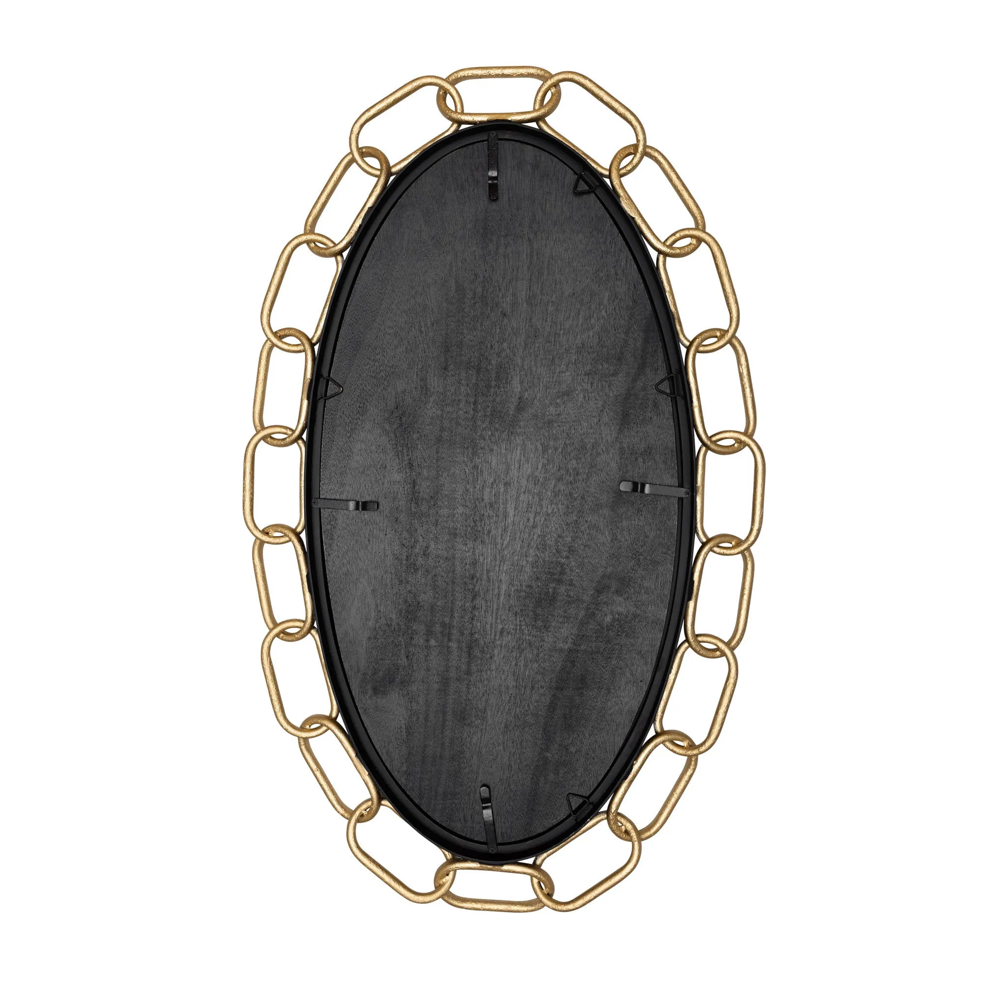 Chains of Love 444MI24MBTG 24-Inch Oval Mirror - Matte Black/Textured Gold