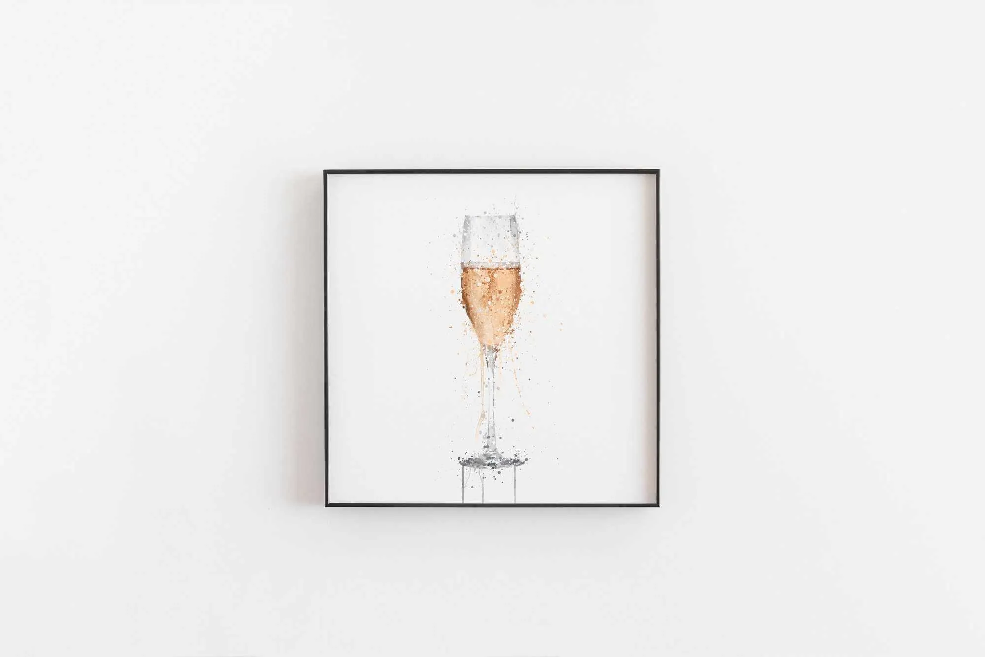 Champagne Flute 'Rose' Wall Art Print