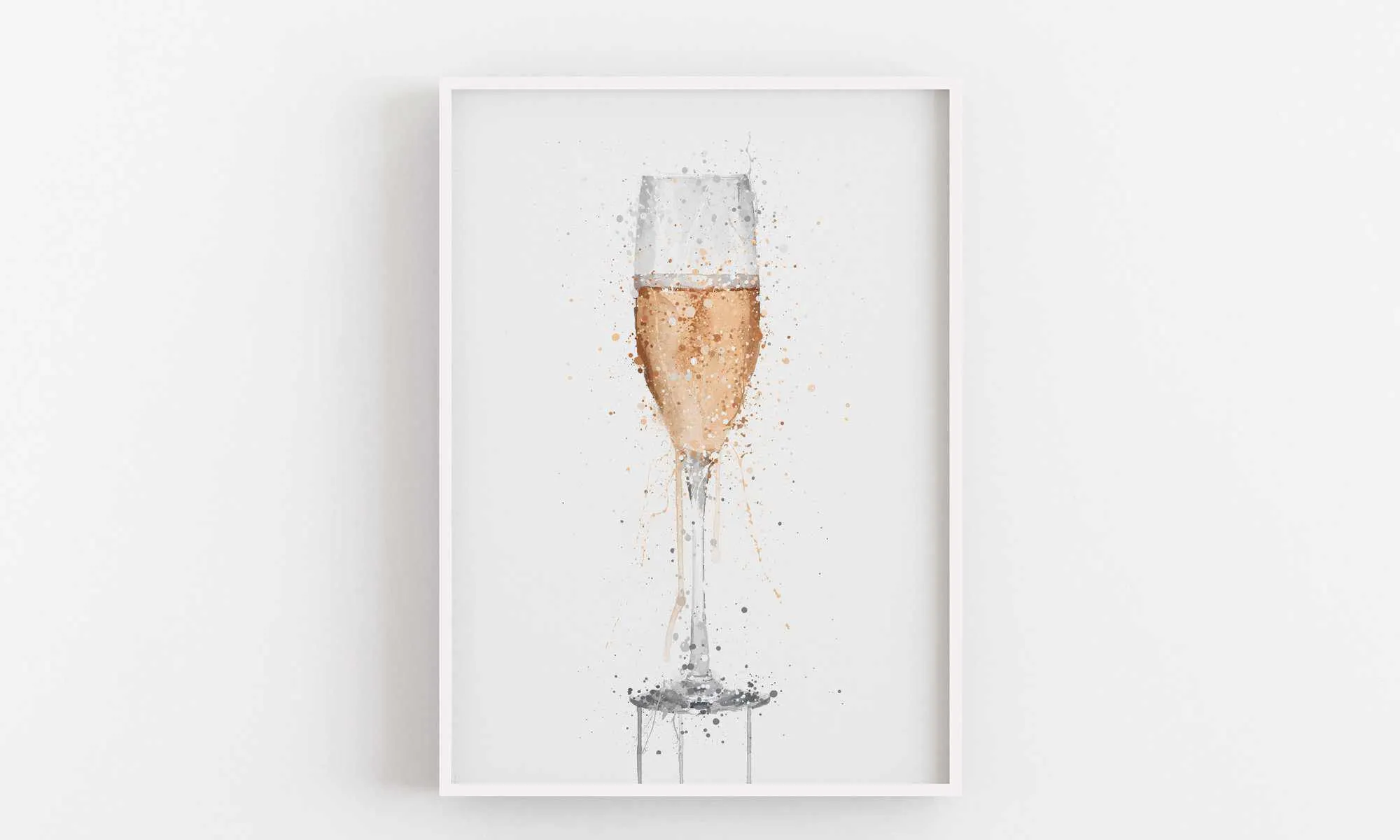 Champagne Flute 'Rose' Wall Art Print