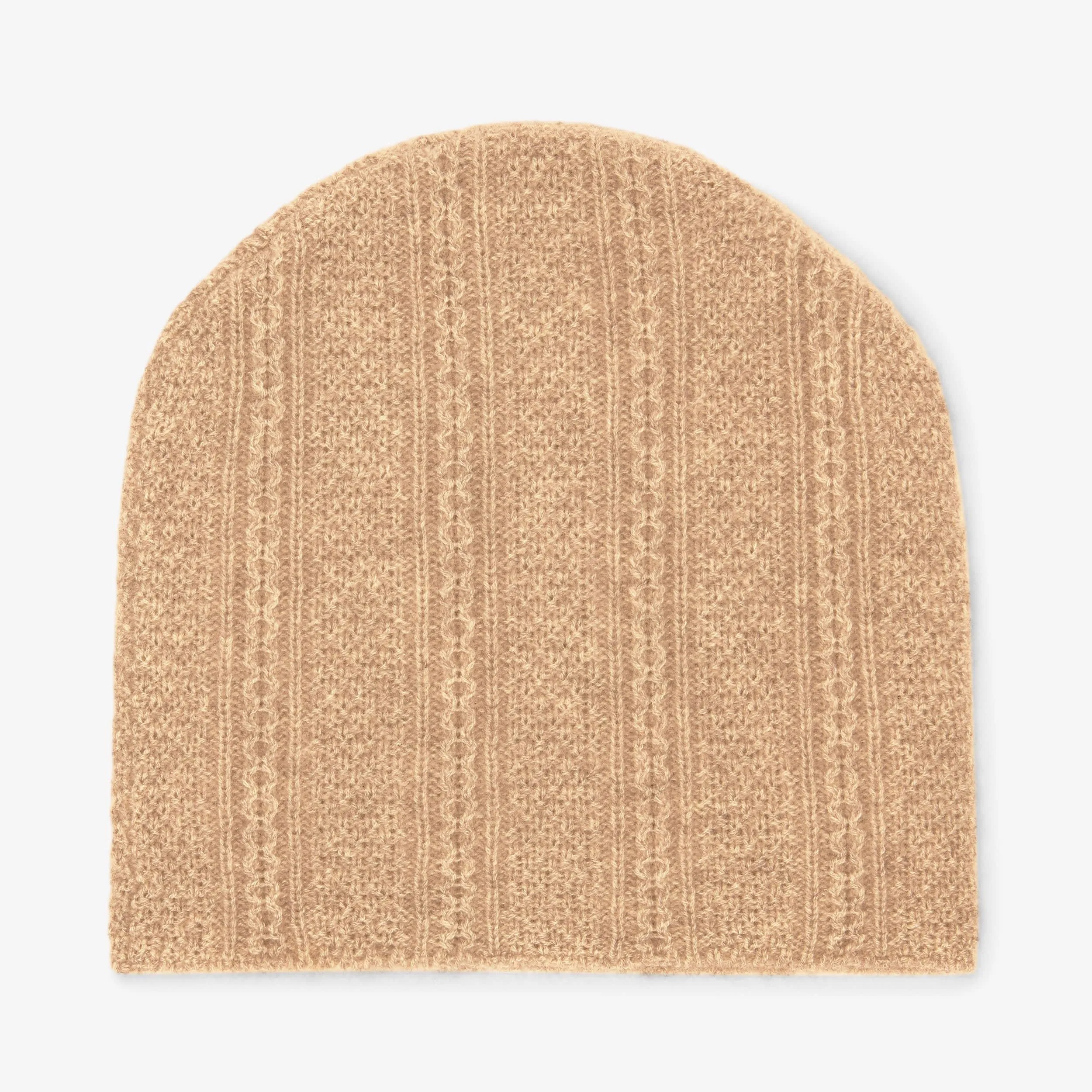 Circle Cable Beanie - Cashmere :: Light Camel