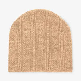 Circle Cable Beanie - Cashmere :: Light Camel