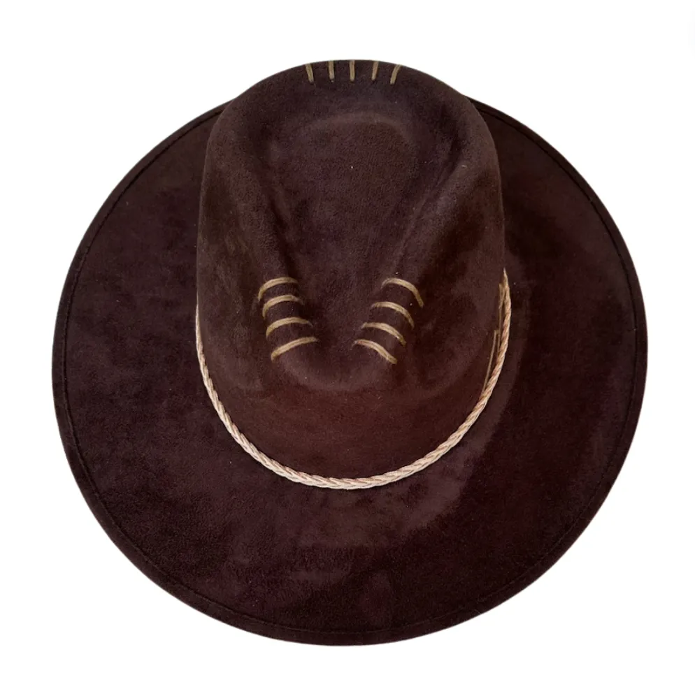 Classic Brown Hand Embroidered Cowboy Hat