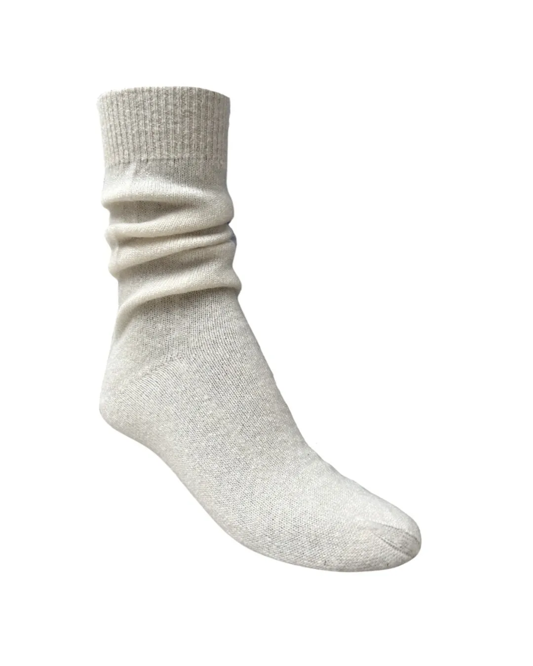 Cloud ivory cashmere silk socks