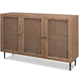 Coastal Brown Oak 3-Door Sideboard