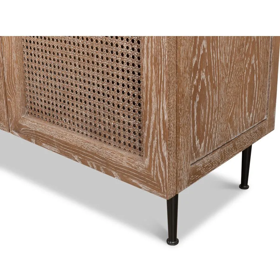 Coastal Brown Oak 3-Door Sideboard