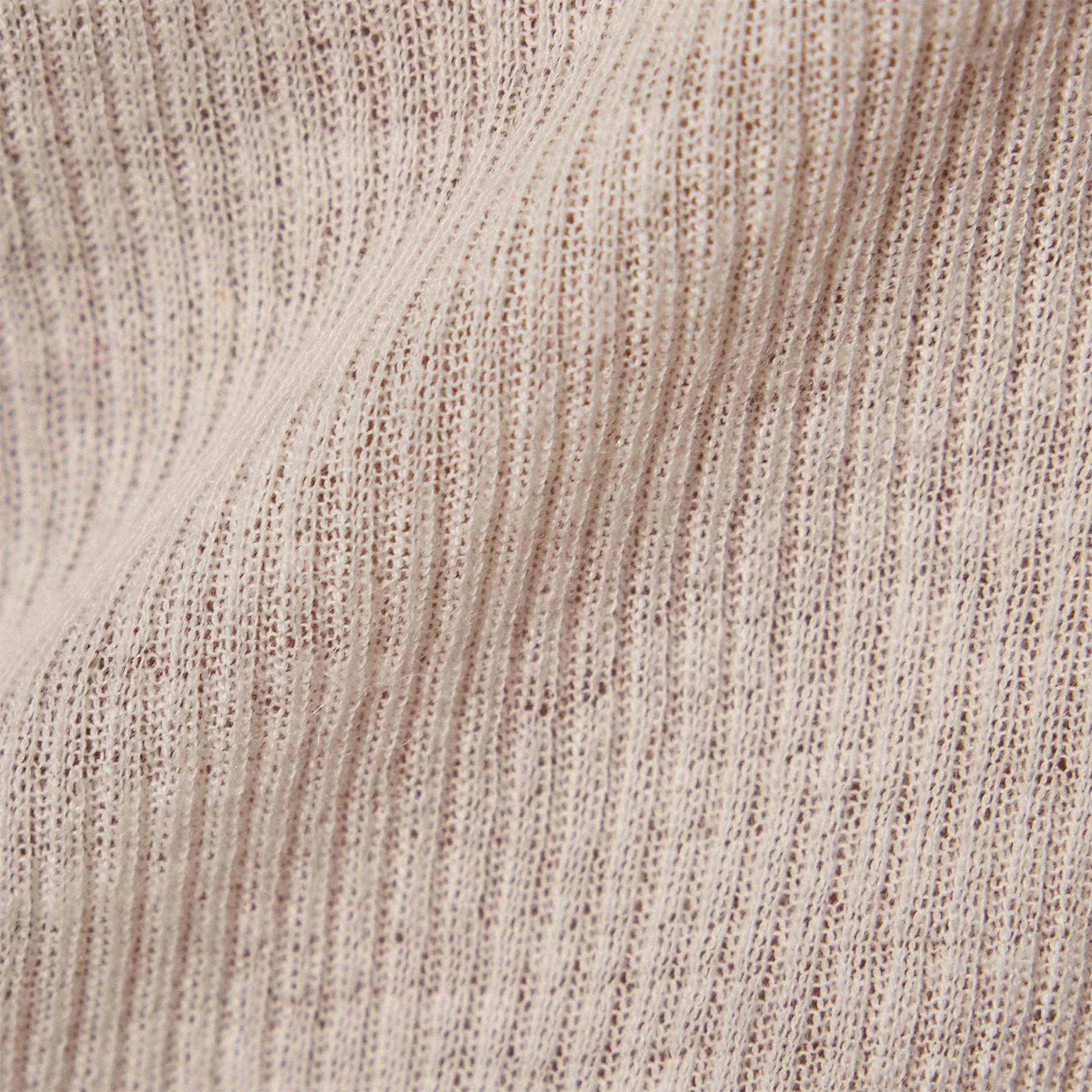 Cotton Cashmere Blend Ribbed Crew - Ivory