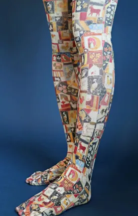 Crazy Quilt with Animals by The Art Institute of Chicago Printed Art Tights